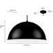 R Series 1 Light 18 inch Satin Black Outdoor Pendant